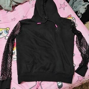 Jeffree Star Black Mesh Sleeve Hoodie